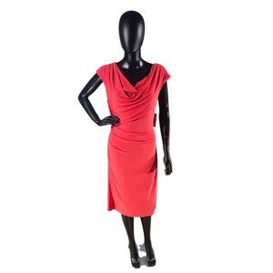 Orange Stretch Jersey Pullover Mid-Length Dress - Ronni Nicole
